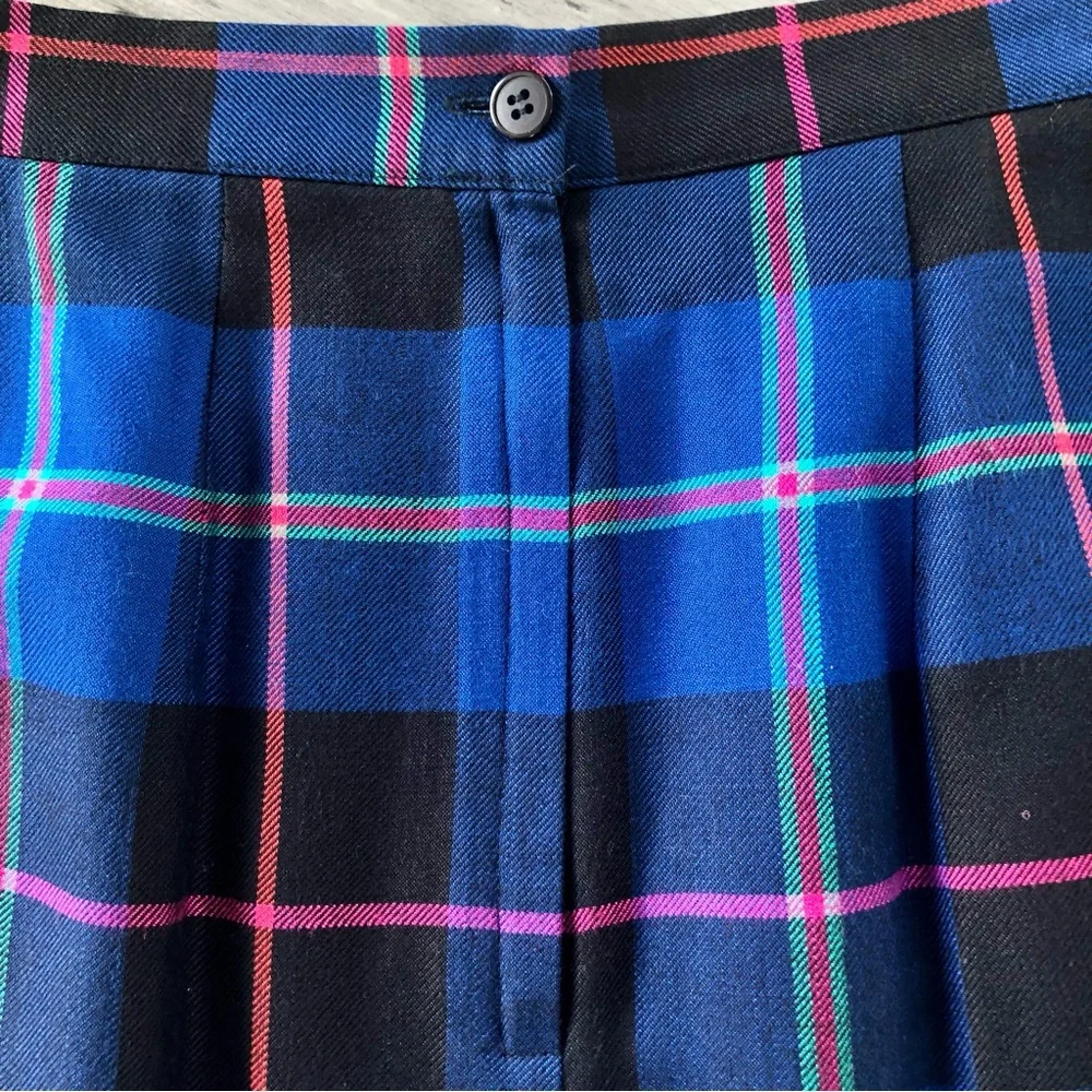 Vintage 1980s-90s That’s Me High Rise Plaid Fitted Mini Skirt Pencil Skirt - Picture 7 of 11